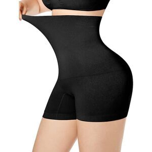 ‎Flexees Black Body Shaper High Waist Shorts Support